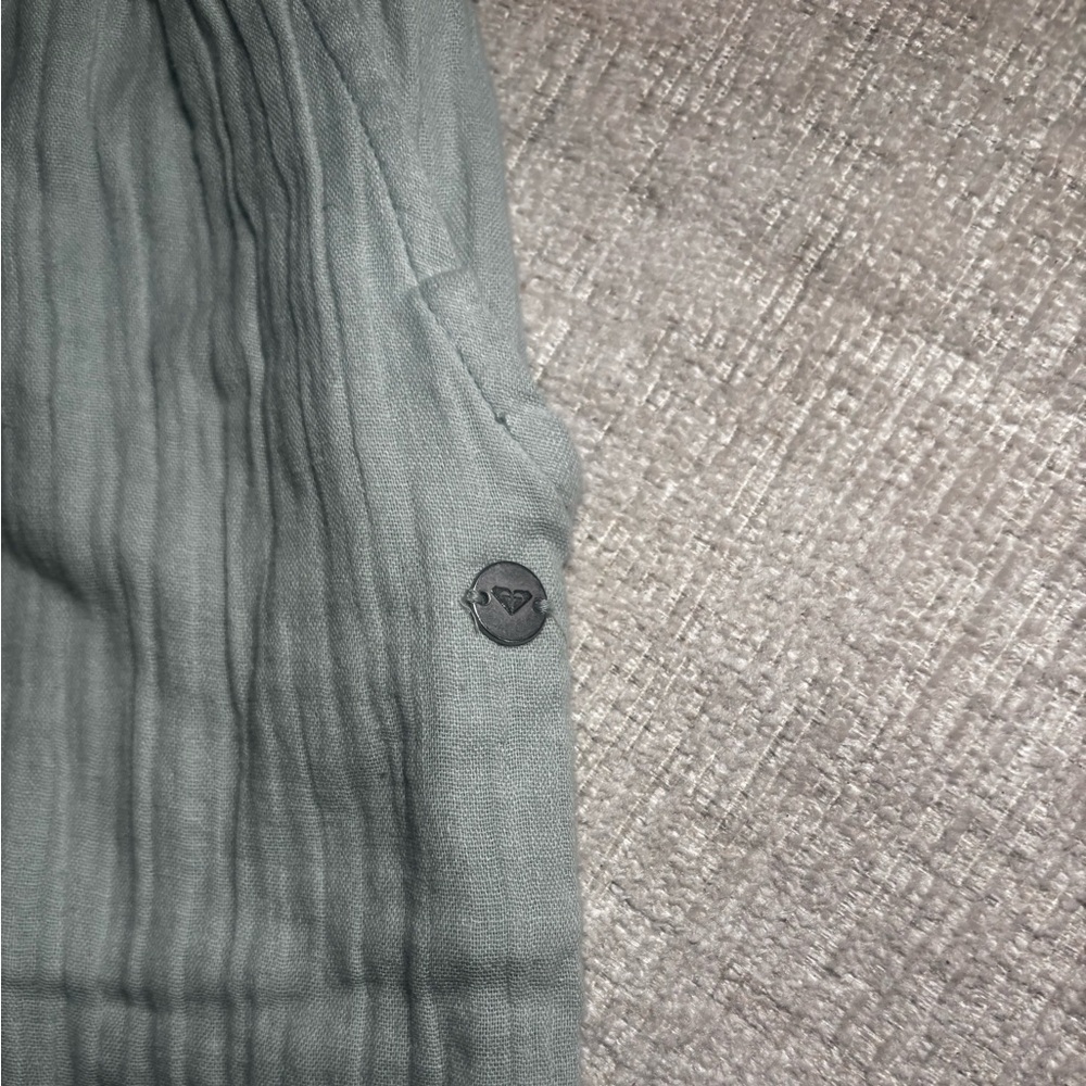Roxy NWT “What A Vibe” XS Sage Green Gauze High Rise Shorts Beach Boho Summer - Picture 4 of 5